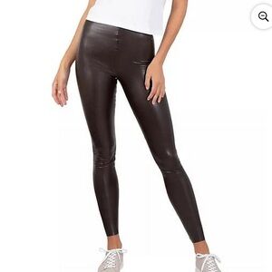 JOIE Women’s Espresso Brown Faux Leather High Waisted Pull On Pants Size XL